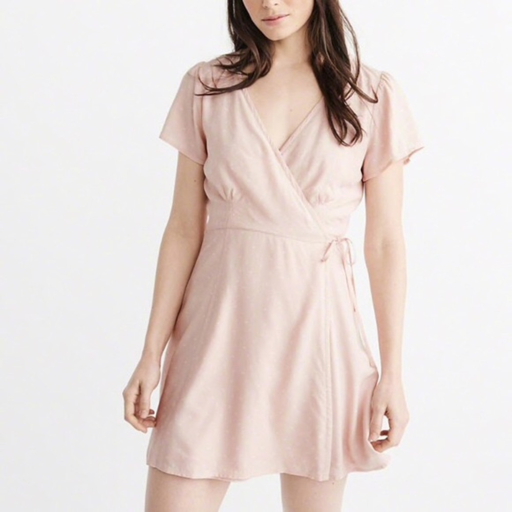 abercrombie pink wrap dress